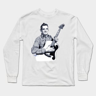 Merle Travis - An illustration by Paul Cemmick Long Sleeve T-Shirt